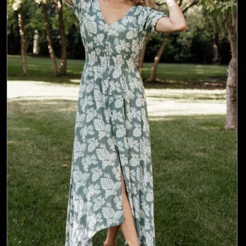 Baltic Born  Robyn Maxi Dress, Monstera and Palm Print